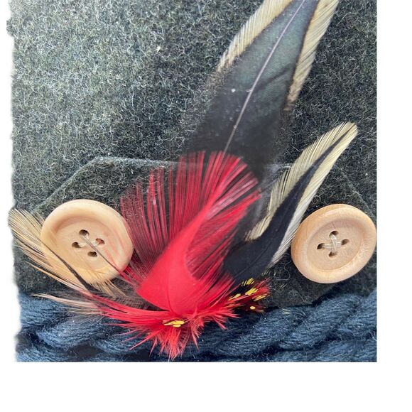 Oktoberfest Fedora Hat German Headwear Unisex Alpen Green Wool Trachten Size 7 - Picture 11 of 14